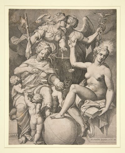 Næstekærlighed, Retfærdighed, Sandhed og Fred af Agostino Carracci