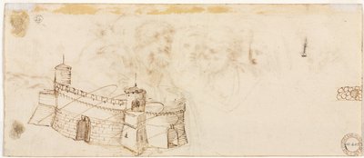 Kreneleret fæstning verso, 2. halvdel af 1500-tallet. af Agostino Carracci