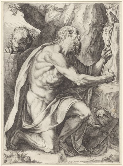 Sankt Jerome af Agostino Carracci