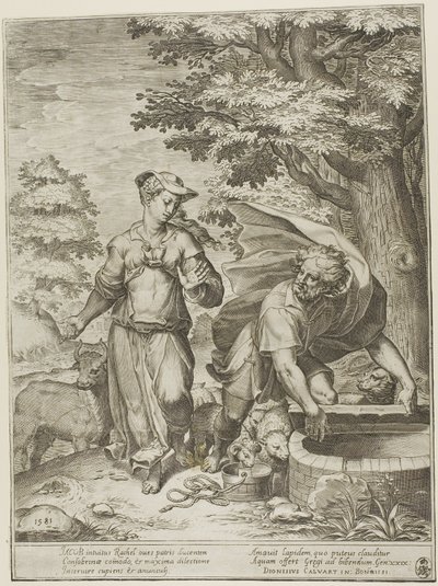 Jakob og Rachel af Agostino Carracci
