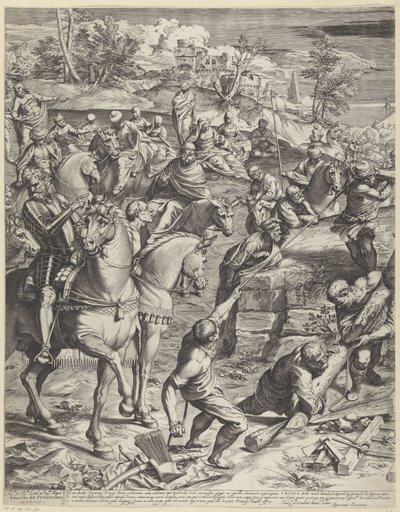 Kristi korsfæstelse (venstre del) af Agostino Carracci
