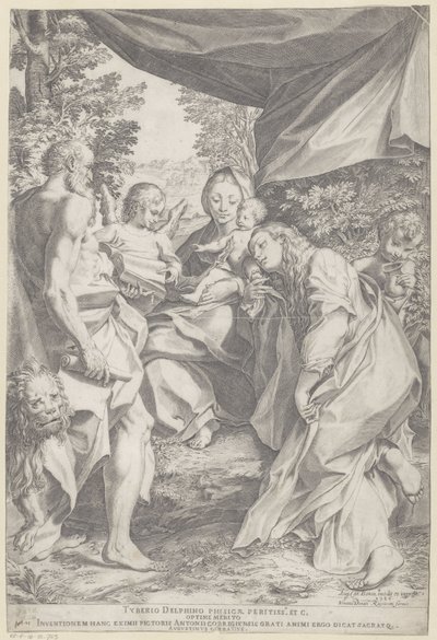 Maria med barnet og den hellige Hieronymus og Maria Magdalene af Agostino Carracci