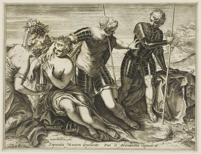 Mars drevet væk fra fred og overflod af Minerva af Agostino Carracci