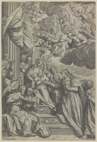 Saint Catherines mystiske ægteskab af Agostino Carracci