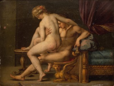 Nuditet med mand og kvinde af Agostino Carracci