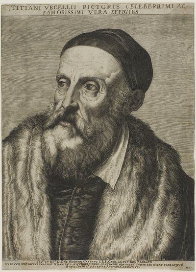 Portræt af Titian af Agostino Carracci