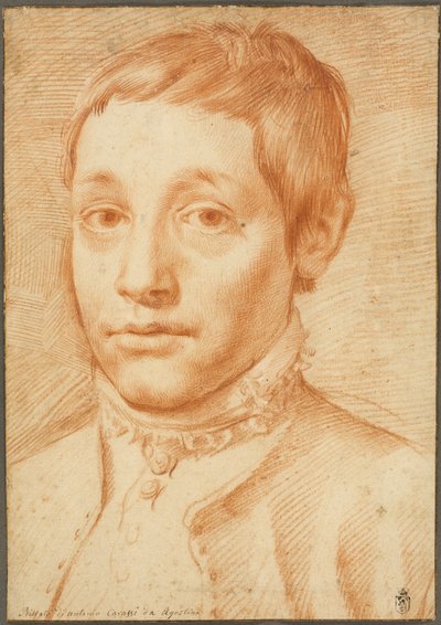 Portræt af kunstnerens søn, Antonio Carracci af Agostino Carracci