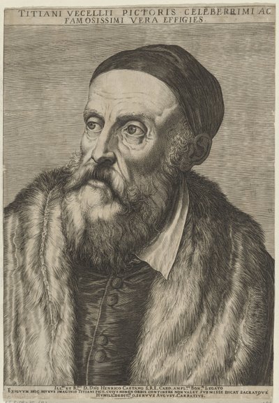Portræt af maleren Titian af Agostino Carracci