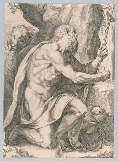 Sankt Jerome af Agostino Carracci