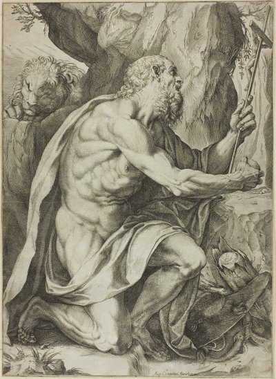 Sankt Hieronymus i anger af Agostino Carracci