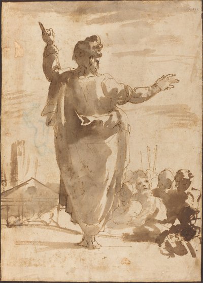 Sankt Paulus prædiker af Agostino Carracci