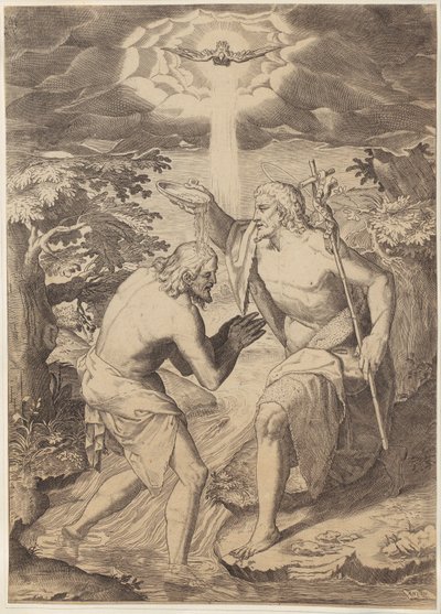 Kristi dåb af Agostino Carracci