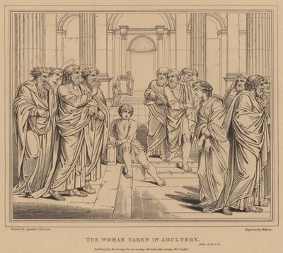 Kvinden taget i utroskab, John af Agostino Carracci
