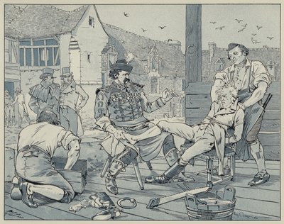 Illustration til La Dame de Gai-Fredon, skrevet af Quatrelles af Agostino Comerio