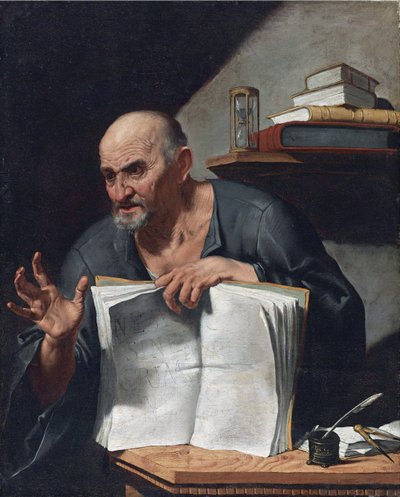 Dionysius Cato (3. eller 4. århundrede) - Maleri af Agostino Scilla (1629-1700), - Olie på lærred, 98,5x80,6 - Privat samling af Agostino Scilla