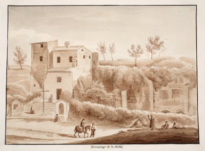 Hermitage of Madonna della Stella, 1833 (ætsning med brun vask) af Agostino Tofanelli