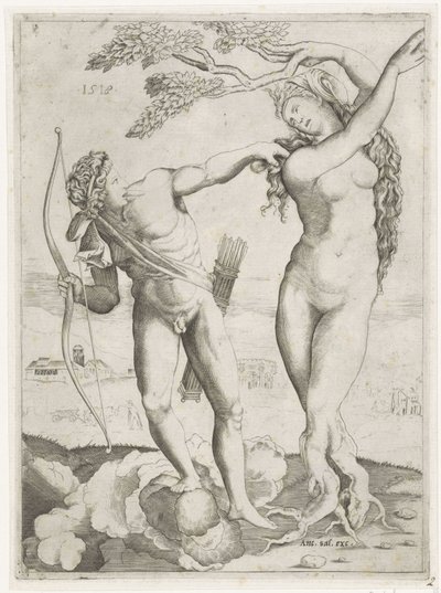 Apollo i Daphne af Agostino Veneziano