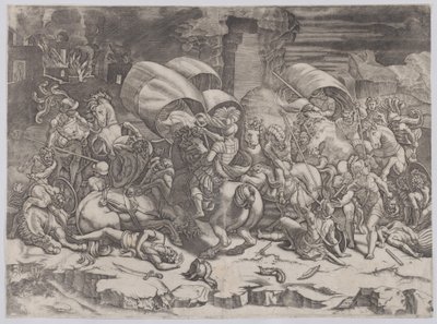 Slag med en Cutlass, 1530-31. af Agostino Veneziano