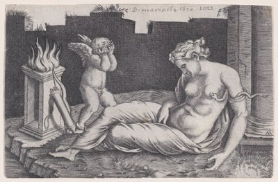 Cleopatra, dateret 1528. af Agostino Veneziano