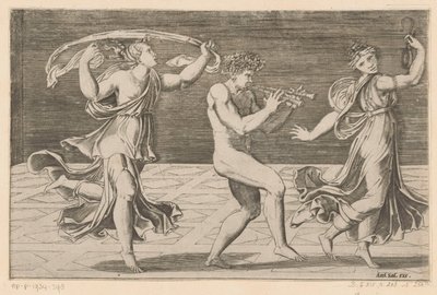 Dansende satyrer og maenader af Agostino Veneziano