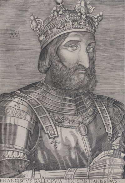 Francois I, konge af Frankrig, dateret 1536. af Agostino Veneziano