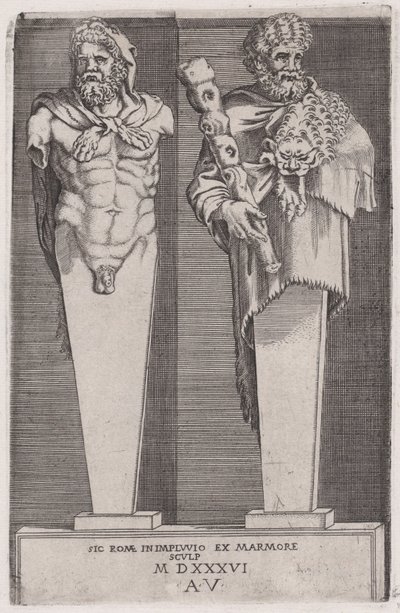 Hercules fra The Hermae, dateret 1536. af Agostino Veneziano