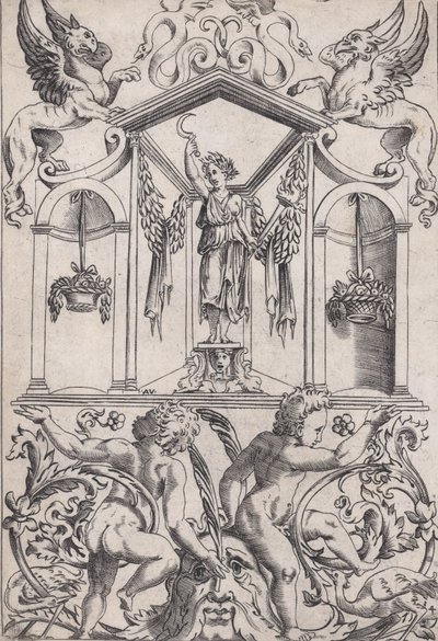 Ornamental panel, ca. 1514-36. af Agostino Veneziano