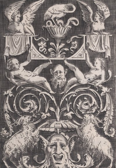 Ornamental panel, ca. 1514-36. af Agostino Veneziano