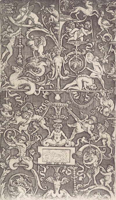 Ornamental panel, ca. 1514-36. af Agostino Veneziano
