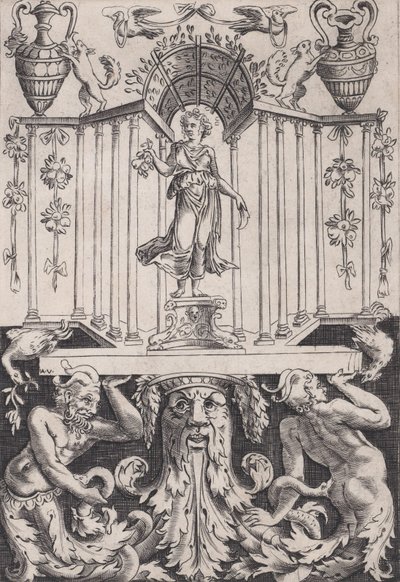Ornamental panel, ca. 1514-36. af Agostino Veneziano