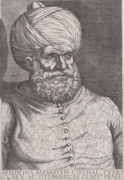 Portræt af Barbarossa, 1535. af Agostino Veneziano