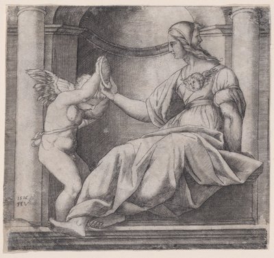Prudence, dateret 1516. af Agostino Veneziano
