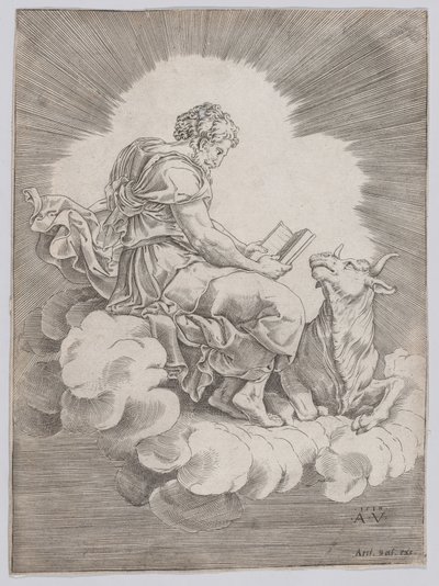 Sankt Lukas, 1518. af Agostino Veneziano