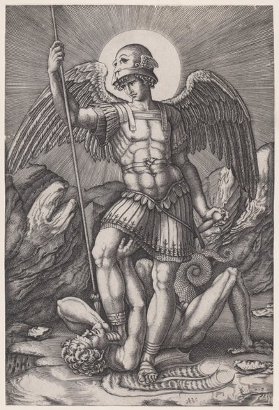 Sankt Michael, ca. 1514-16. af Agostino Veneziano