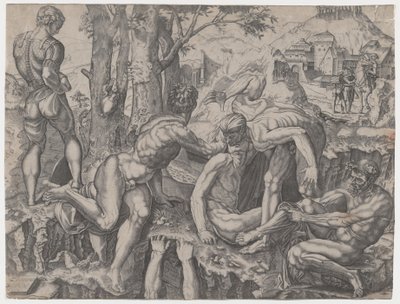 The Climbers, dateret 1524. af Agostino Veneziano