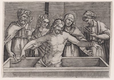 Kristi gravlæggelse, ca. 1514-36. af Agostino Veneziano
