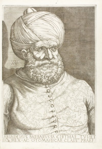 Portræt af Barbarossa af Agostino dei Musi