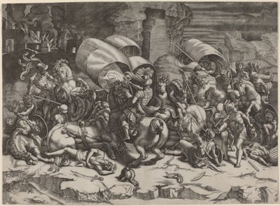 Kampen med Cutlass af Agostino dei Musi, after Giulio Romano