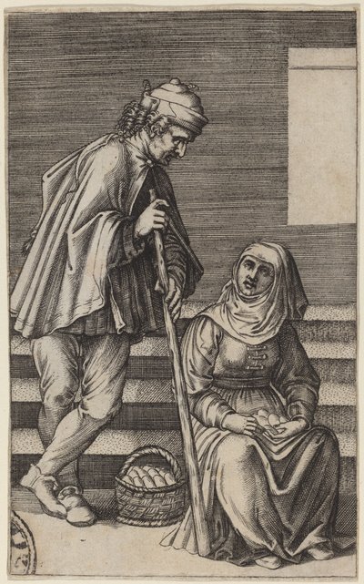 Bonde og Æggekvinde af Agostino dei Musi after Raphael