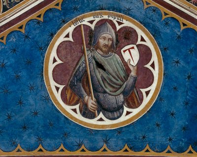 Lotharius, dux populi, detalje af det fjerde spænd af loftet (fresco) af Agostino di Marsiglio