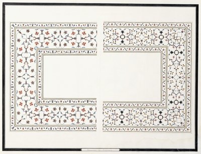Eksemplarer af mosaikkerne, fra kejserens grav, ca. 1815 af Agra School
