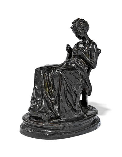 La Brodeuse, slutningen af det 19. - begyndelsen af det 20. århundrede (bronze) af Aime Jules Dalou