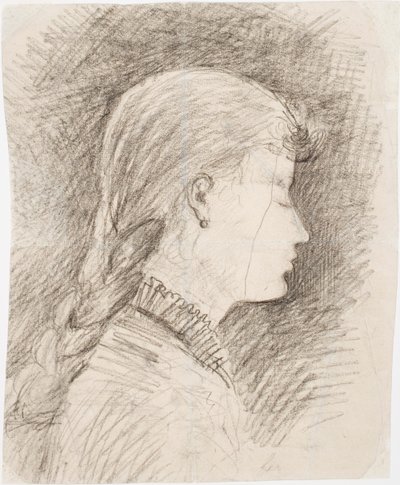 Hovedet af en pige (Gerda Ringbom, senere Bergroth) af Akseli Gallen-Kallela