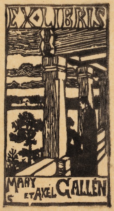 Mary og Axel Galléns exlibris af Akseli Gallen-Kallela