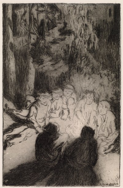 En historie ved lejrbålet (De syv brødre) af Akseli Gallen Kallela
