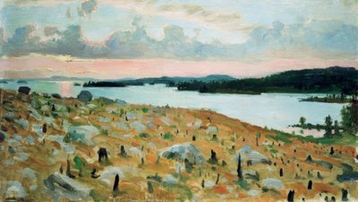 Skovrig skov ved bredden af ​​Kallavesisøen af Akseli Valdemar Gallen-Kallela