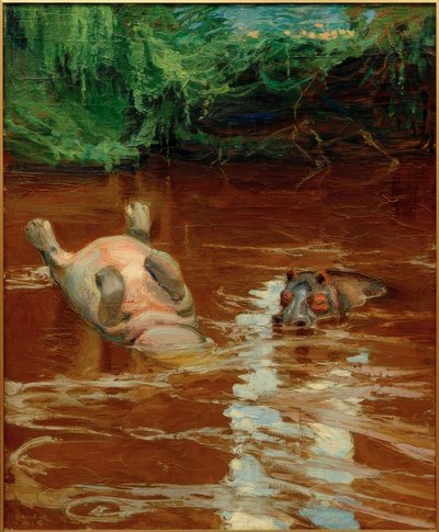 Flodheste i Tana af Akseli Valdemar Gallen-Kallela