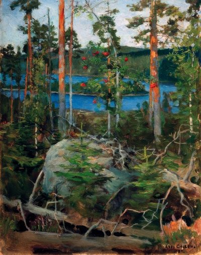 Landskab ved Jamajärvi søen af Akseli Valdemar Gallen-Kallela