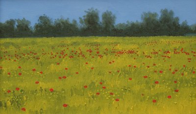 Gul mark med valmuer, 2002 af Alan Byrne