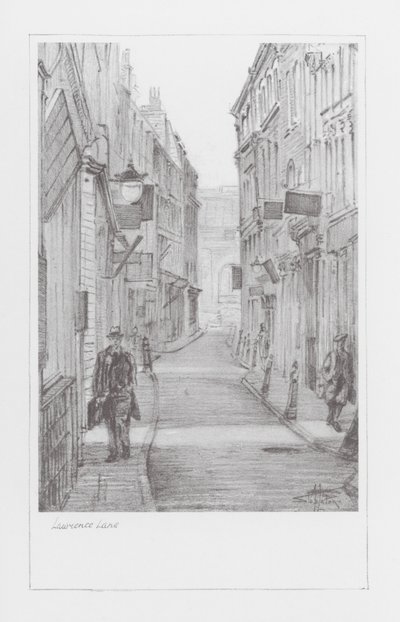 London Lanes: Lawrence Lane (litografi) af Alan Stapleton